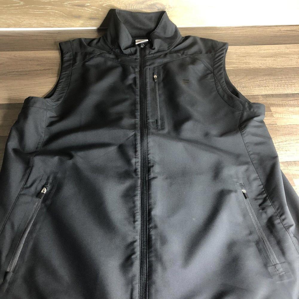 FILA Sport Golf Black Polyester Zip Vest Sz Medium